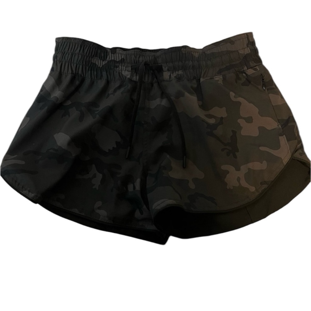 ZYIA reversible camo Black and Gray Athletic Shorts with Elastic Waistband
